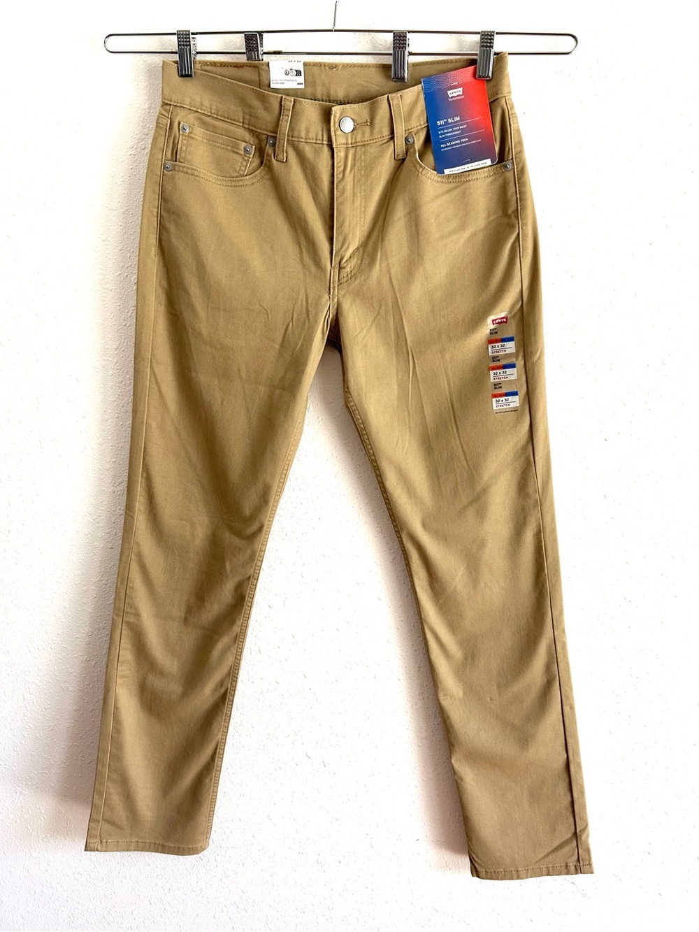 Levi's 511 Slim Jeans Men's Size 32x32 Beige Stretch Brushed Cotton All Seasons